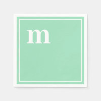 Trendy Bold Lower Case Monogram Seafoam Green