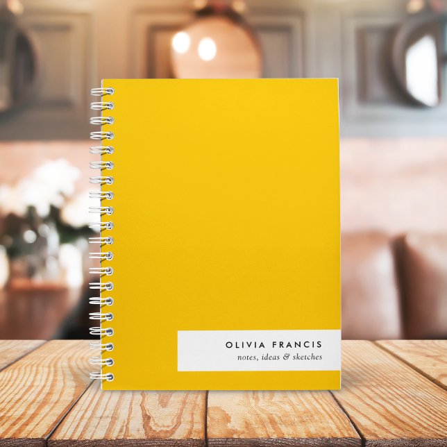 Trendy Bold Mustard Yellow Minimal Simple Notebook (Creator Uploaded)