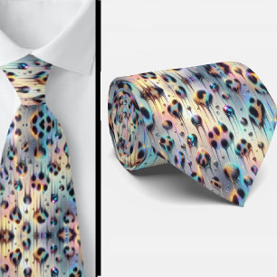 Trendy & Bold   Opal Leopard Print Neck Tie