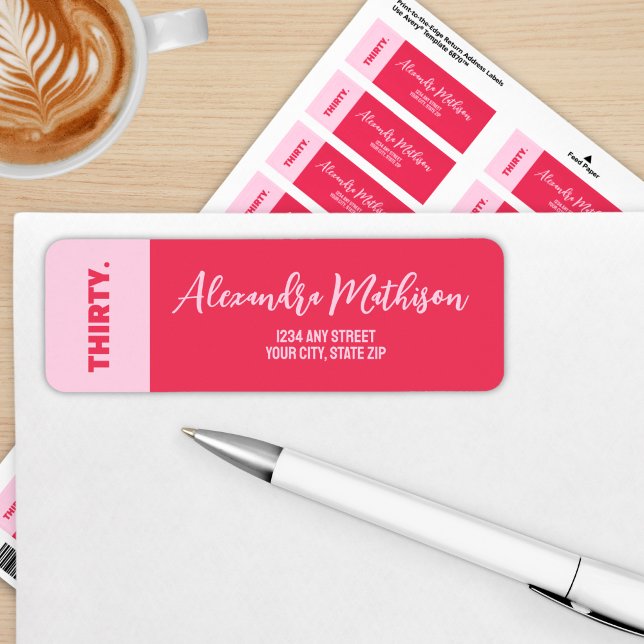 Trendy Bold Pink and Red Girly 30th Birthday (Creator Uploaded)