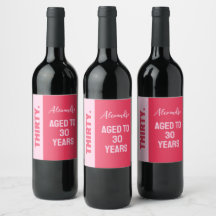 Trendy Bold Pink and Red Girly 30th Birthday