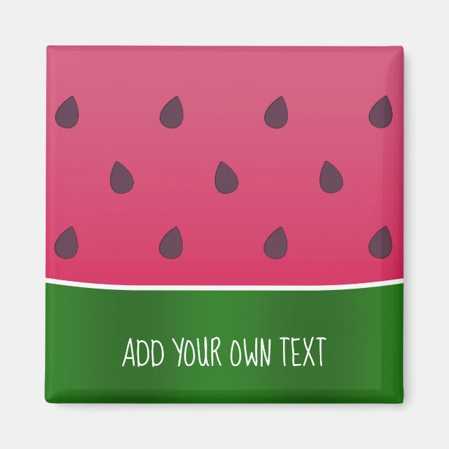 Trendy Bold Watermelon Custom Text Magnet (Front)