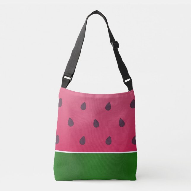 Trendy Bold Watermelon Graphic Art Crossbody Bag (Front)