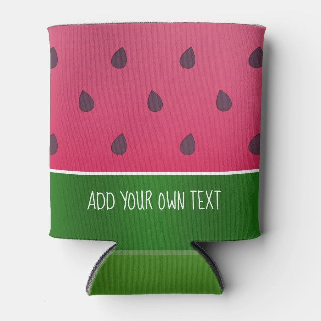 Trendy Bold Watermelon Graphic Can Cooler (Front)