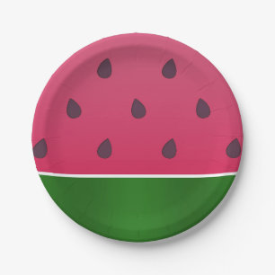 Trendy Bold Watermelon Graphic Paper Plate