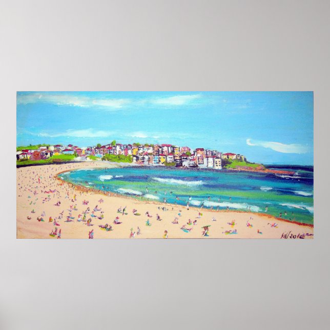 Trendy Bondi  -Abstract, beach wall-art painting Poster (Front)