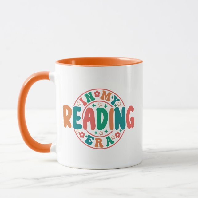 Trendy Book Lover "In My Reading Era" Sticker Mug (Left)
