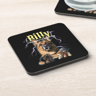 Trendy Bootleg Personalised Dog Photo 90s Coaster
