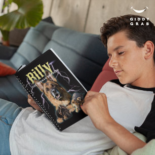 Trendy Bootleg Personalised Dog Photo 90s Notebook