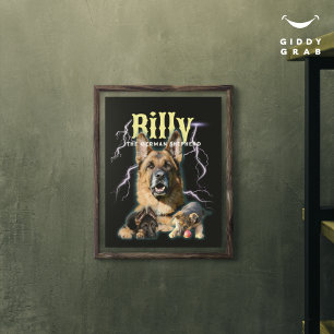 Trendy Bootleg Personalized Dog Photo 90s Poster