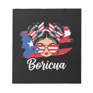 Trendy Boricua Girl Puerto Rico Flag Notepad