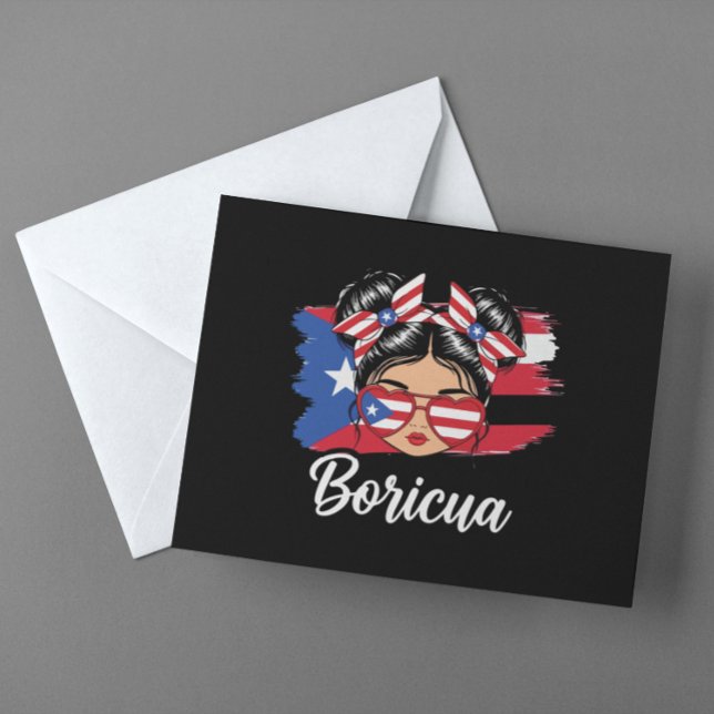 Trendy Boricua Girl Puerto Rico Flag Postcard (Trendy Boricua Girl Puerto Rico Flag Postcard)