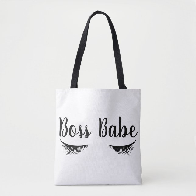 Trendy Boss Babe Eyelashes Tote Bag (Front)