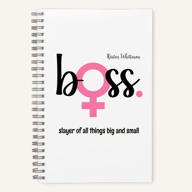 Trendy Boss Lady Home Office Decor Modern  Notebook (Front)