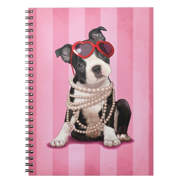 Trendy Boston Terrier Notebook (Front)