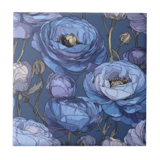 Trendy Botanical Ranunculus Tiles For Indoor Floor