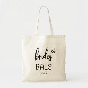 Trendy Botanical Script   Brides Baes Tote Bag