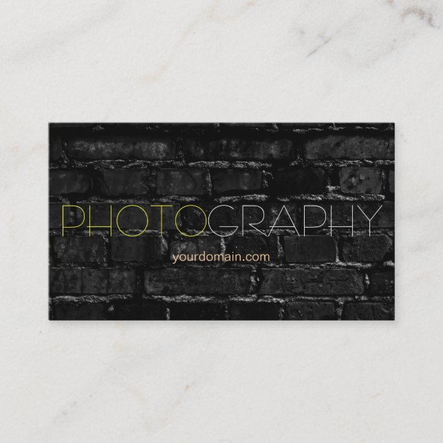 Trendy Brick Wall Photographer Business Card (Front)