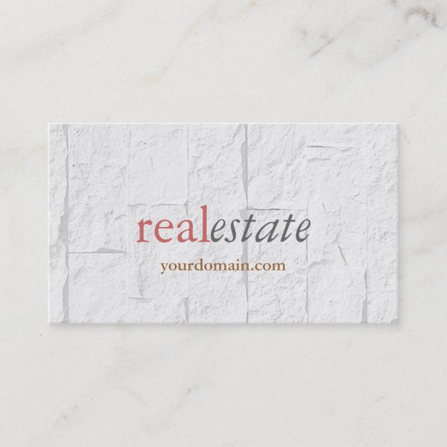Trendy Brick Wall Real Estate Agent Business Card (Front)