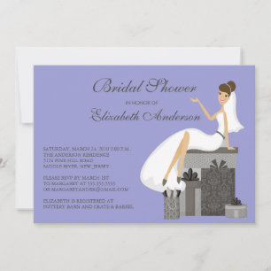 Trendy Bride Bridal Shower Invitation Purple Grey
