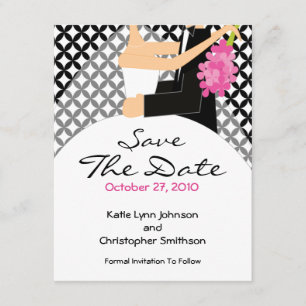 Trendy Bride & Groom Save The Date Invitation