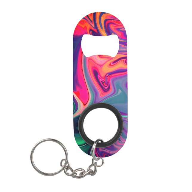 Trendy Bright Blue Pink Green Abstract Pattern (Front)