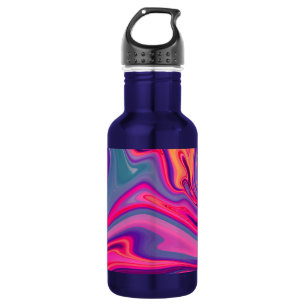Trendy Bright Blue Pink Green Abstract Pattern 532 Ml Water Bottle