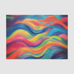 Trendy Bright Blue yellow Abstract Pattern Tissue Paper