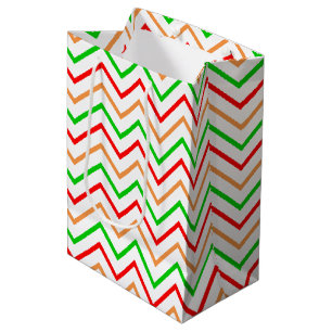 Trendy Bright Chevron Pattern Medium Gift Bag