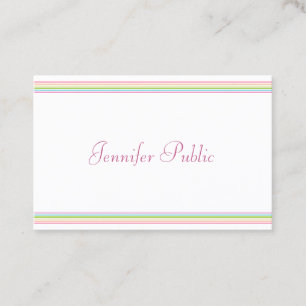 Trendy Bright Colours Striped Template Modern Business Card