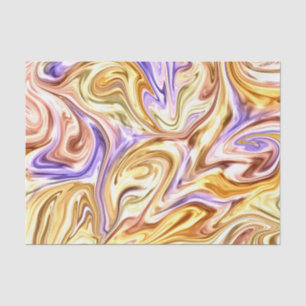 Trendy Bright Gold Purple Waves Abstract Pattern  Tissue Paper