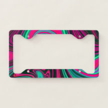 Trendy Bright Neon Pink Green Abstract Pattern