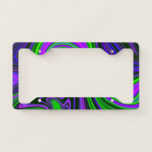 Trendy Bright Neon Purple Green Abstract Pattern