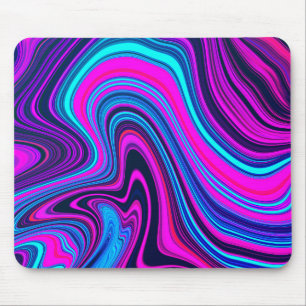Trendy Bright Neon Purple Pink Abstract Pattern Mouse Mat