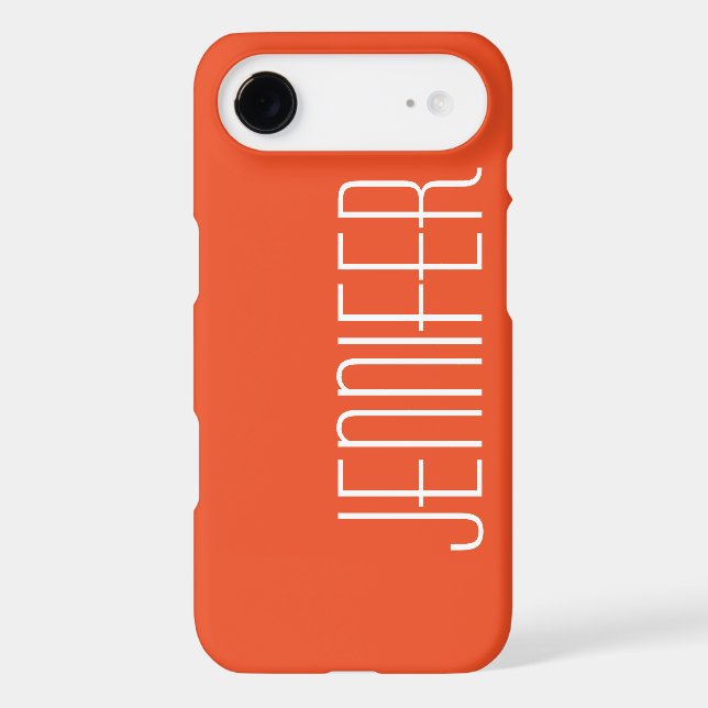 Trendy Bright Orange, Chic Personalised Jumbo Name (Back)