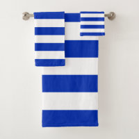 Trendy Bright Summer Primary Blue Stripes