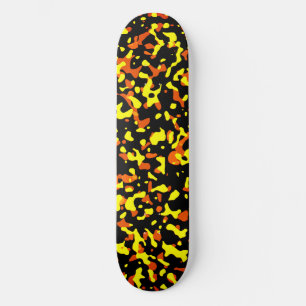 Trendy bright Yellow and Orange Camouflage Pattern Skateboard