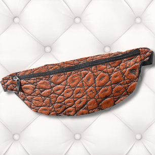 Trendy Brown Animal Print Faux Texture Alligator Bum Bags