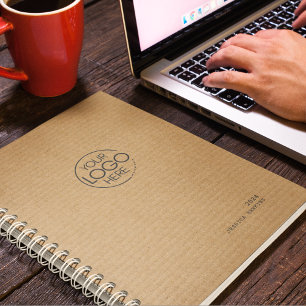 Trendy Brown Cardboard Modern Logo Weekly Planner