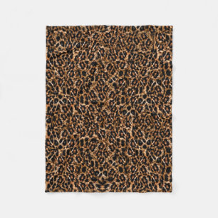 Trendy Brown Exotic Fur Pattern Leopard Print Fleece Blanket