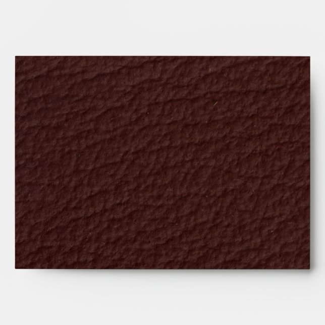 Trendy Brown Faux Leather Invitation Envelope (Front)