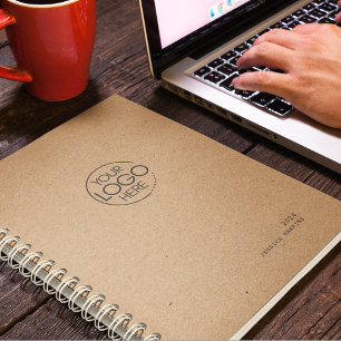 Trendy Brown Kraft Paper Modern Logo Weekly Planner