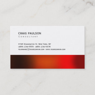 Trendy Brown Red Orange White Business Card