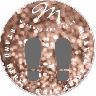 Trendy Brown Sparky Monogram Salon Floor sticker