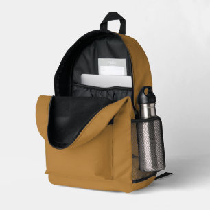 Trendy Brownish Orange Print Backpack Cut and Sew