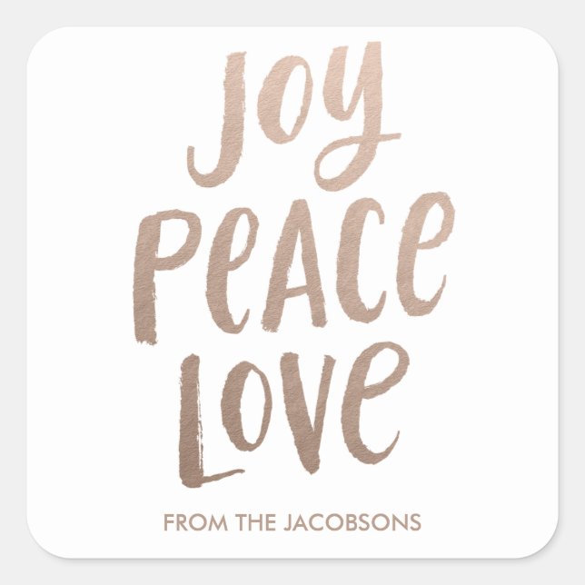 Trendy Brush Lettering Stickers - Rose Gold (Front)