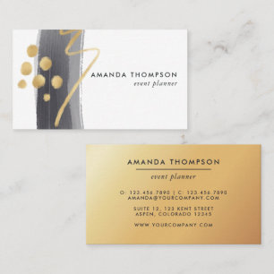 Trendy Brush Strokes Collage Business Card