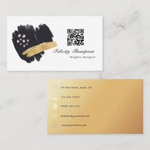 Trendy Brush Strokes Collage Business Card