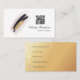 Trendy Brush Strokes Collage Business Card