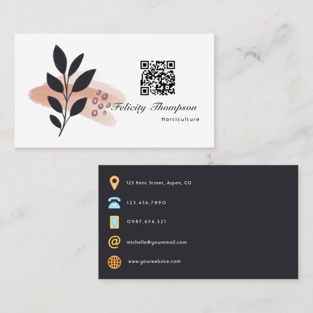Trendy Brush Strokes Collage Business Card (Front/Back)